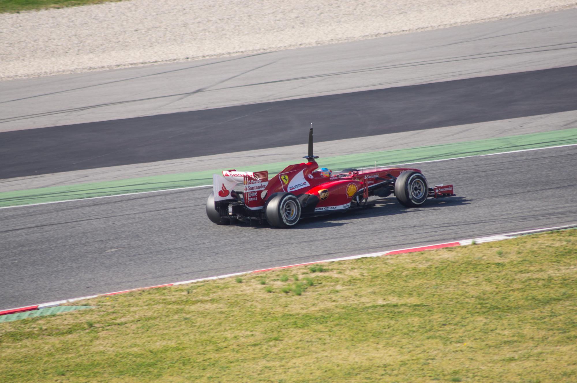 Fernando Alonso during Formula 1 test days on the Circuit de Barcelona-Catalunya near Montmeló