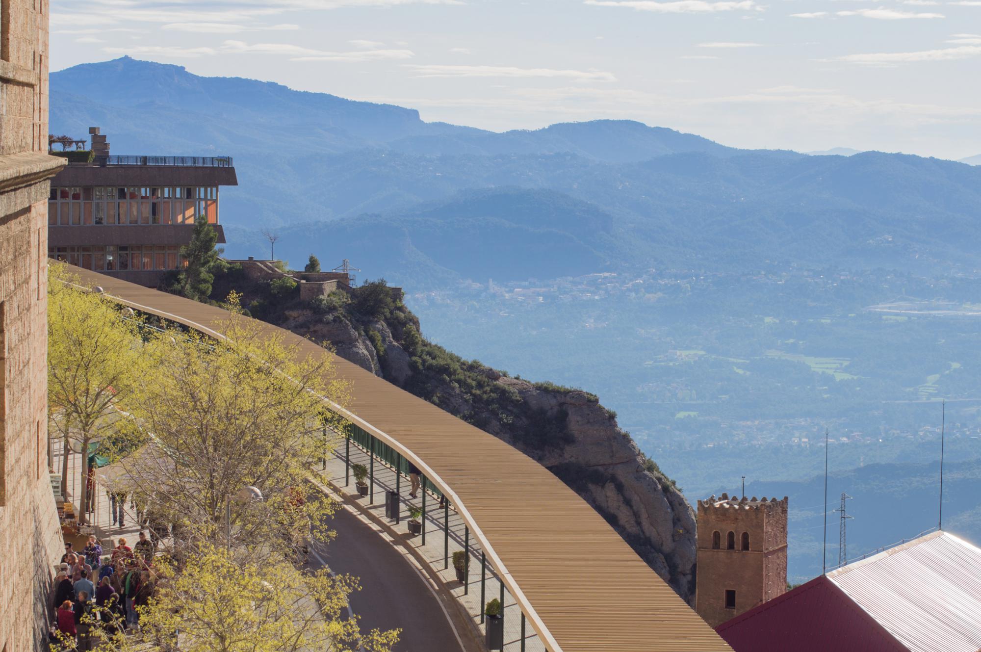 View of the cliff from a monastery on the mountain of Montserrat