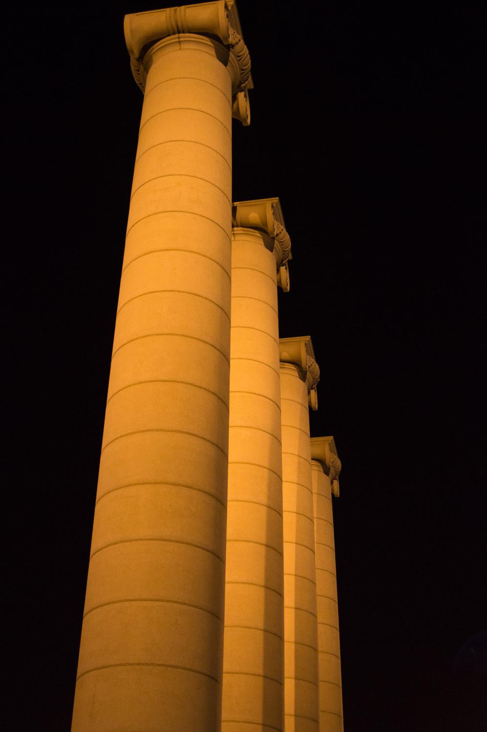 Columns near the National Museum of Art of Catalonia on Montjuïc in Barcelona