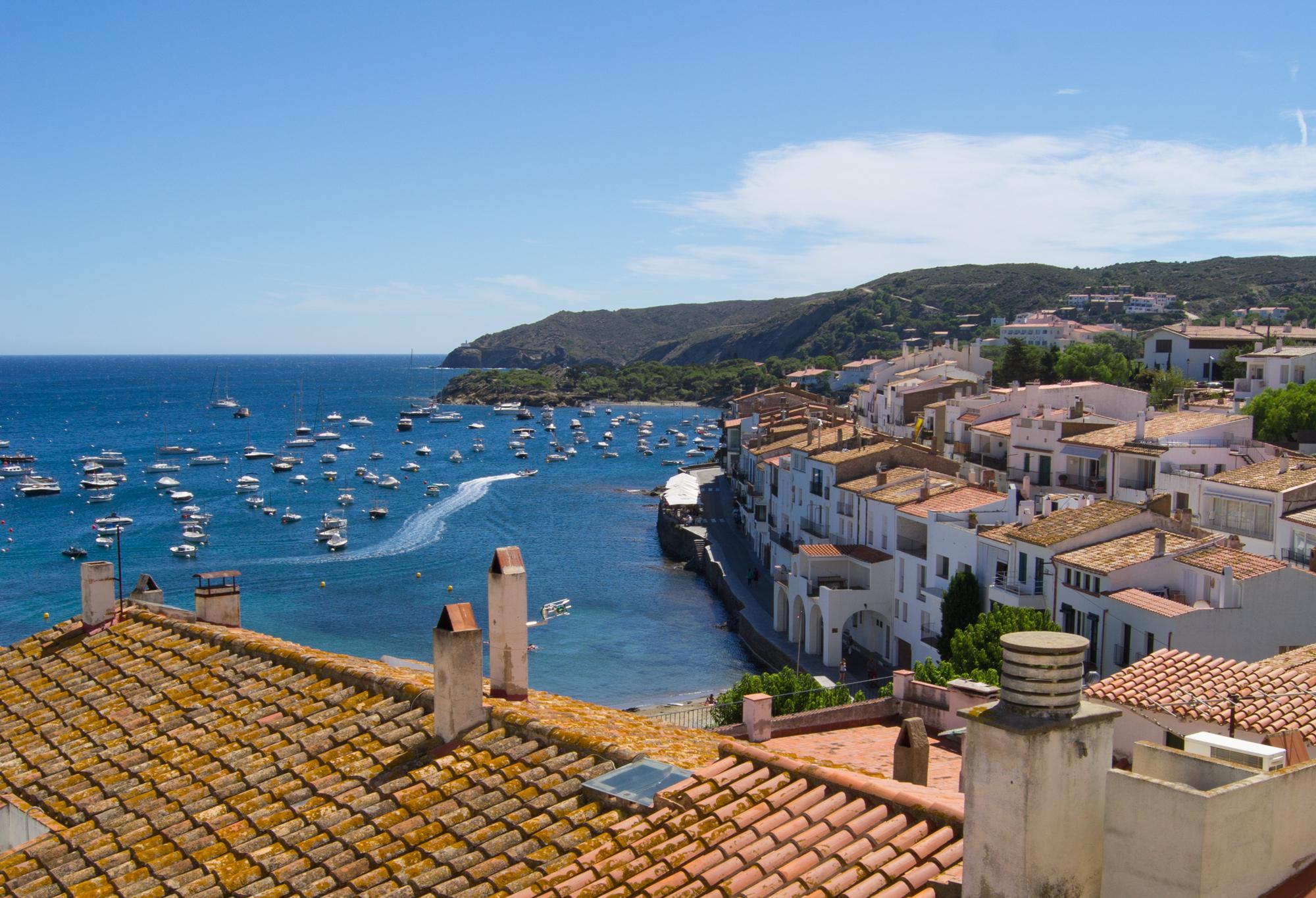 Rooftops and the bay in Cadaques in northern Catalonia
