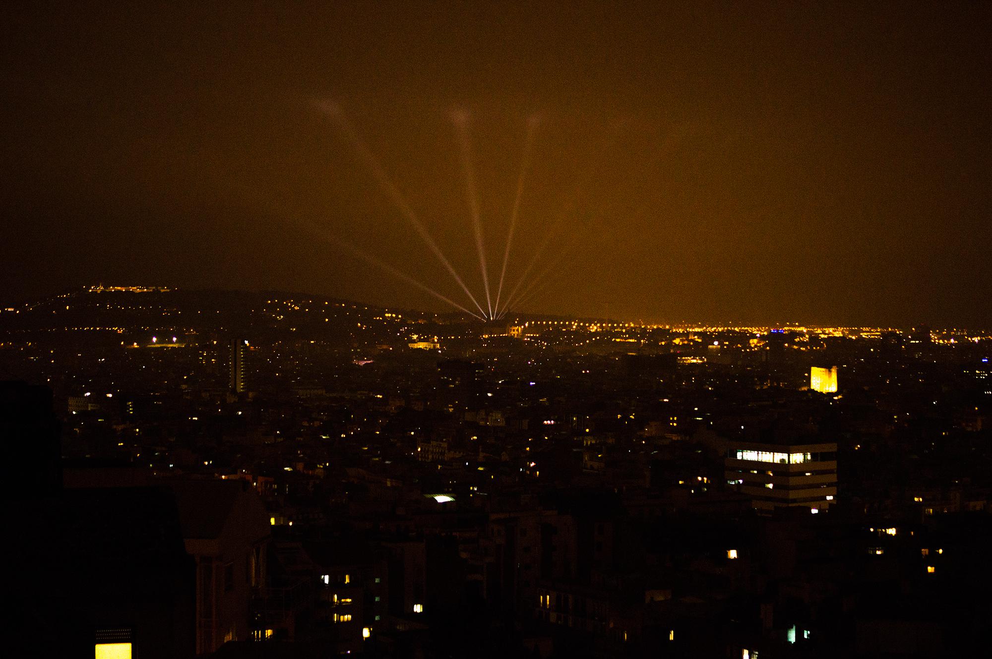 Night view of Barcelona from Parc Guell