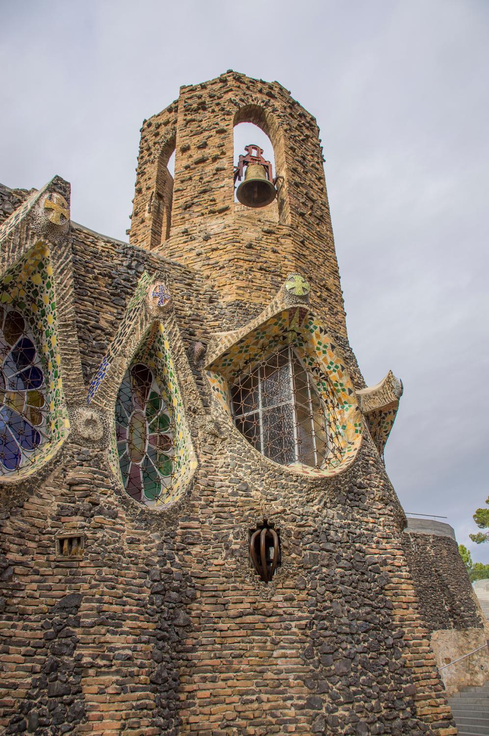 Bell tower of Cripta Gaudí in Colonia Güell in Catalonia