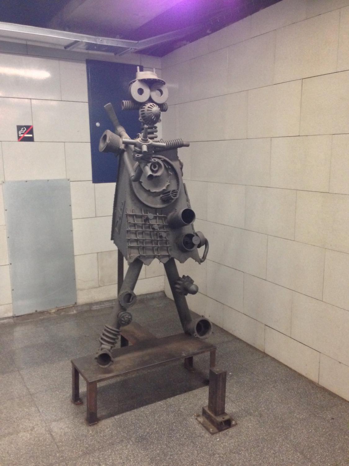 Monument at Universitat metro station in Barcelona