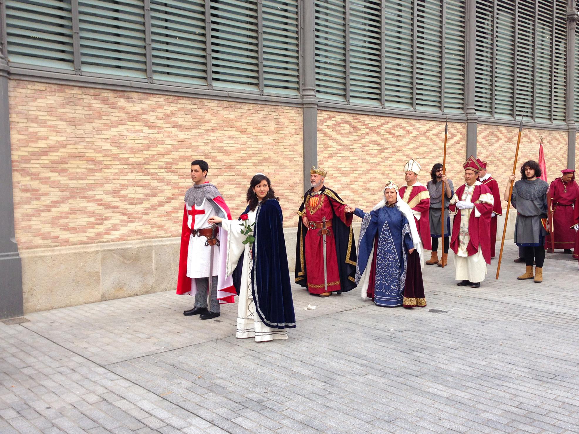 Parade during the celebration of Sant Jordi in El Born, Barcelona