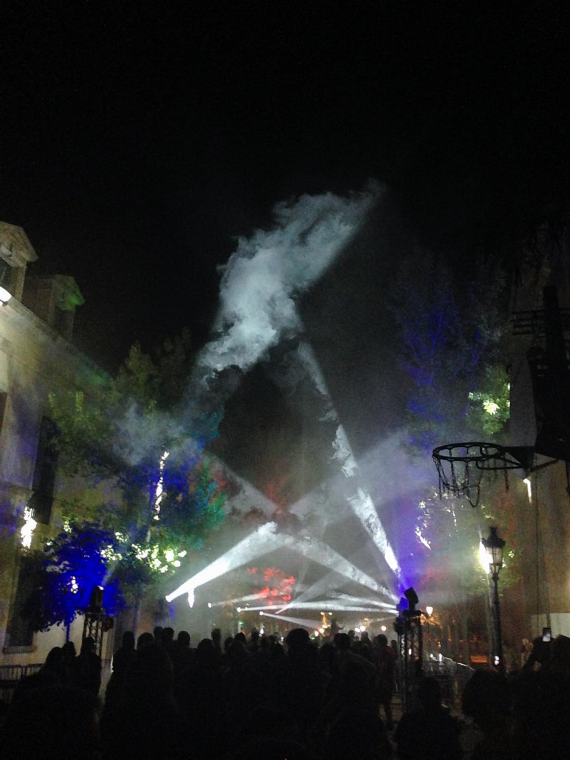 Light and sound show in the Ciutadella Park in Barcelona