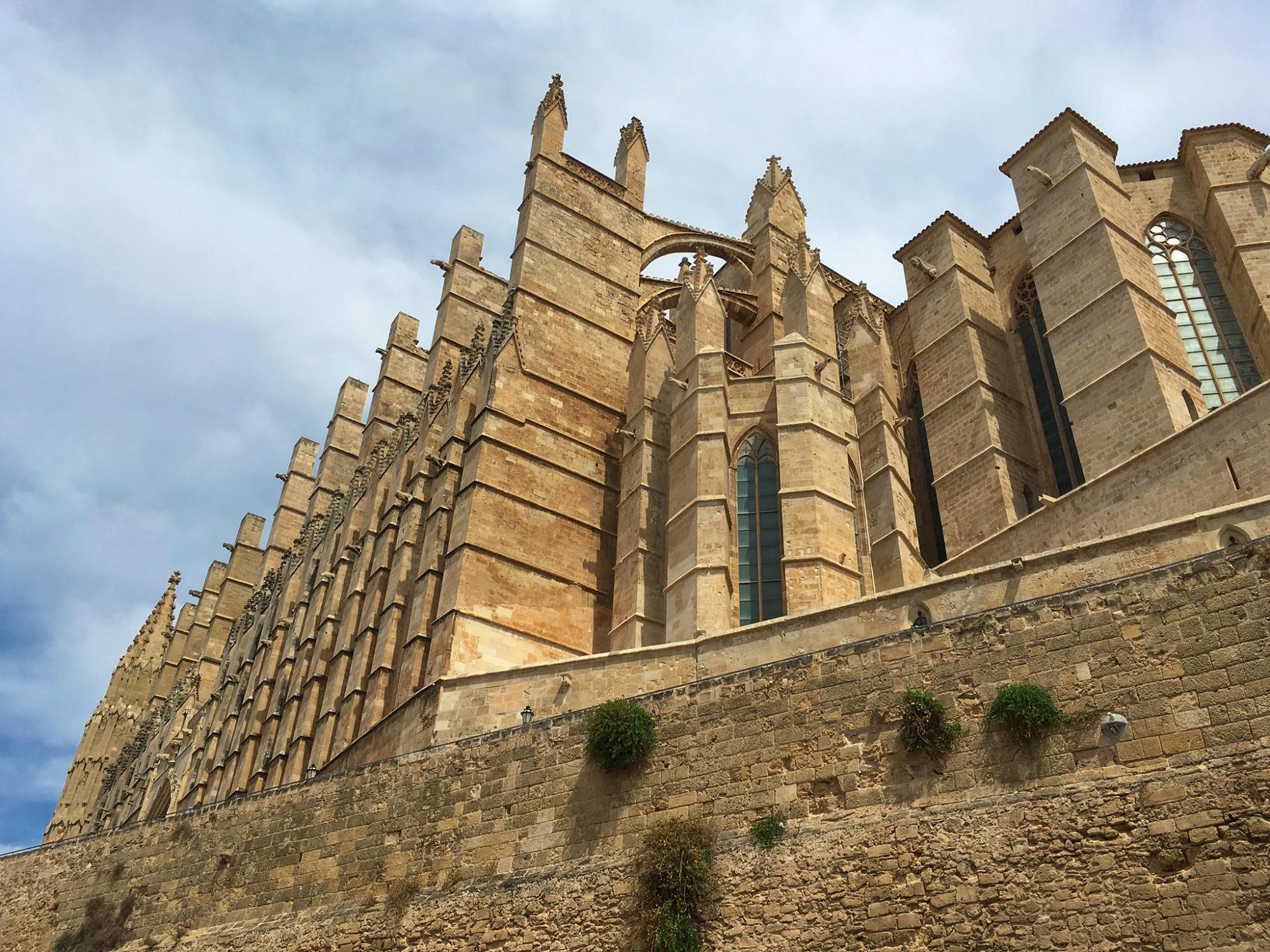 Cathedral of the work of Antoni Gaudi in the city of Palma de Mallorca