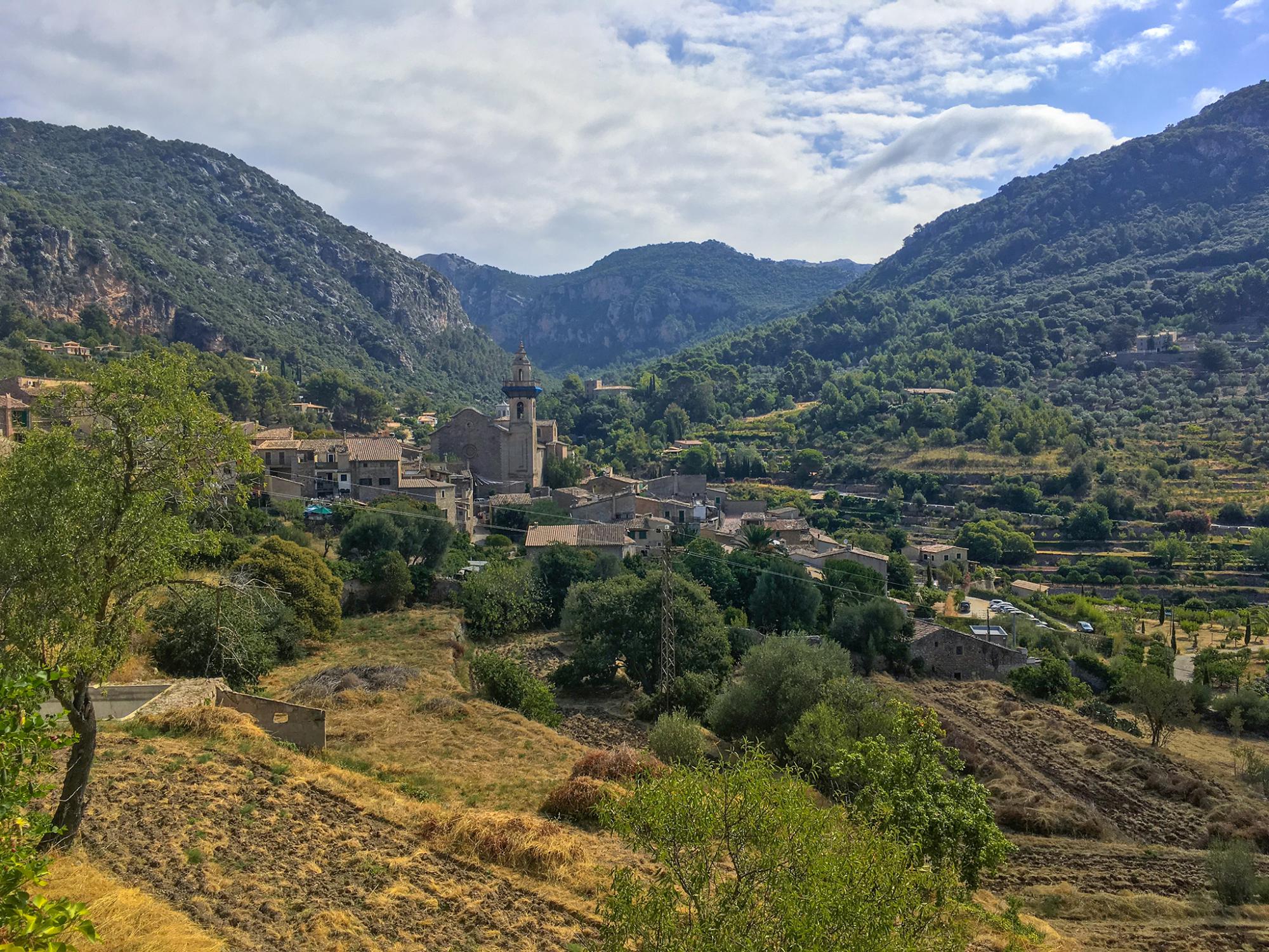 View of the valley in which lies the village of Valldemossa, Mallorca